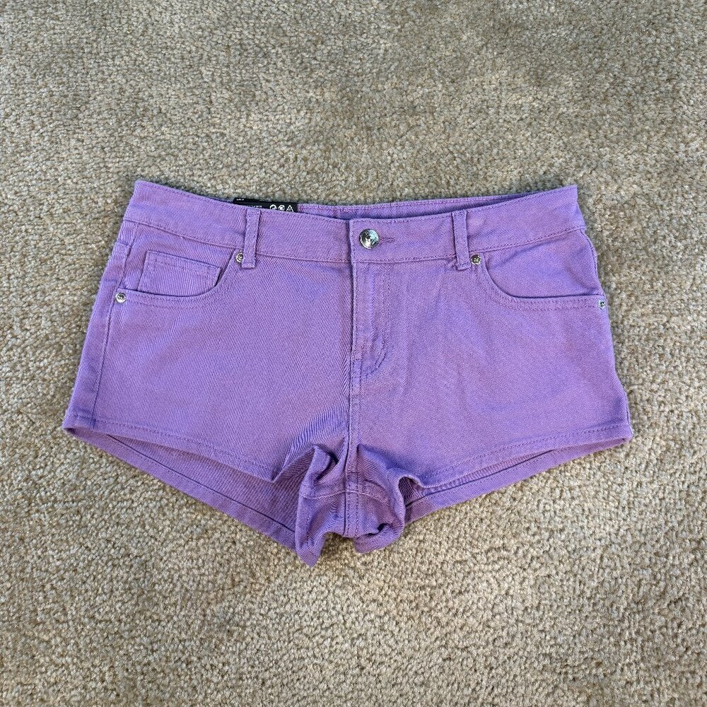 NEW Divided Low Waist Taille Basse Denim Shorts Size 8 Light Purple Lilac F530